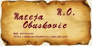 Mateja Obušković vizit kartica